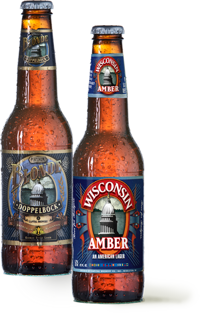Two bottles of Capital Brewery beer