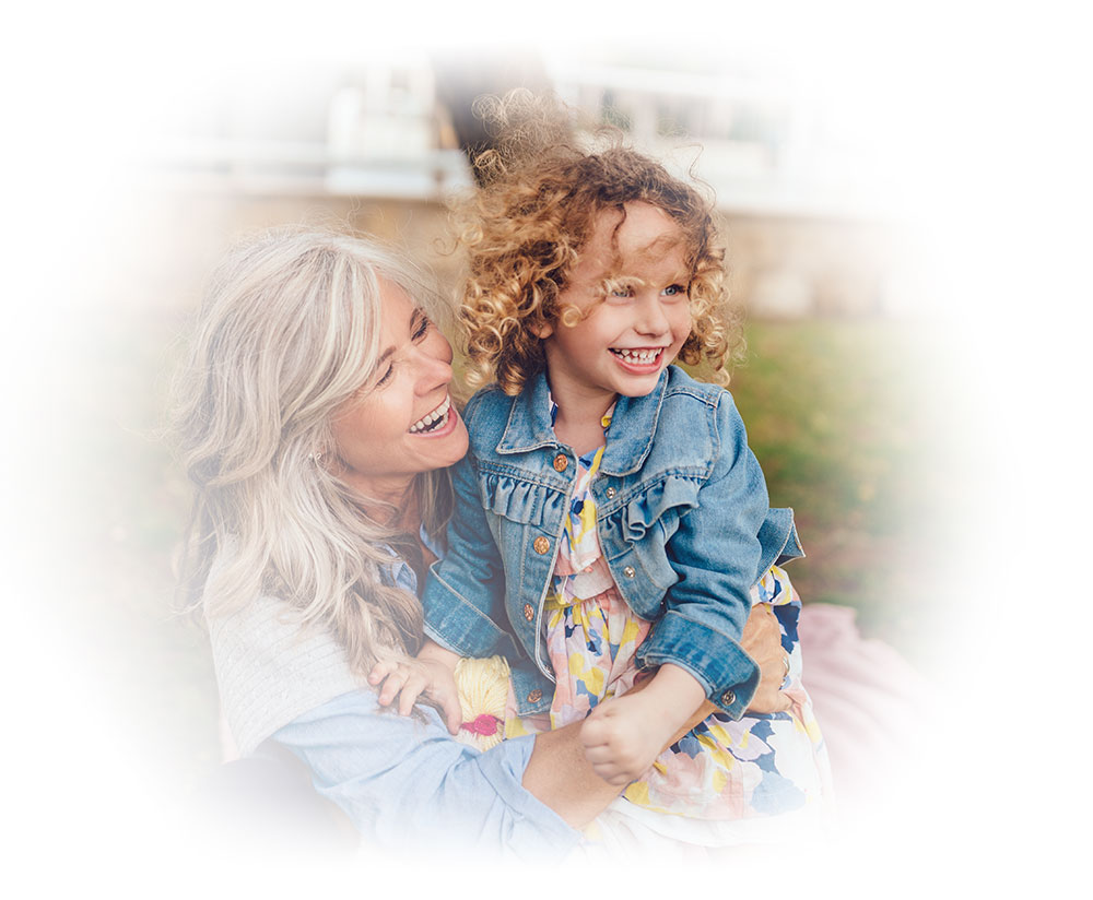 grandaughter and grandmother embracing