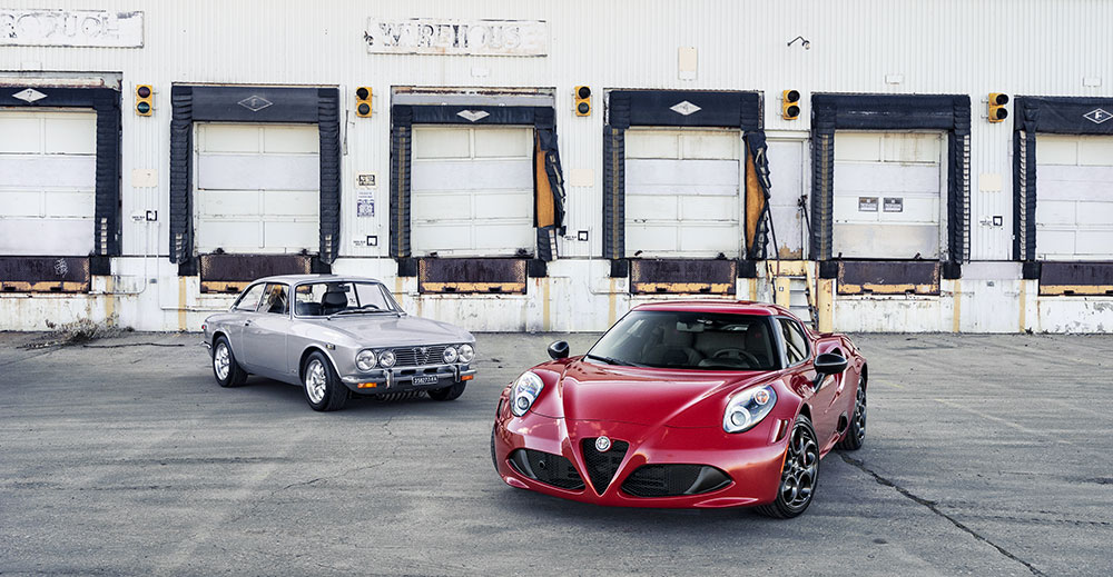 gray and red Alpha Romeo cars in front of an industrial building &mdash; ecommerce website